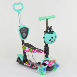 Самокат 5в1 43702 (1) Best Scooter, АБСТРАКЦИЯ, PU колеса, ПОДСВЕТКА  КОЛЕС, в коробке