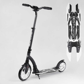 Самокат двухколесный Best Scooter 75343 (4) колеса PU - переднее 23 см, заднее - 20 см, 1 амортизатор, широкий руль, зажим руля, в коробке