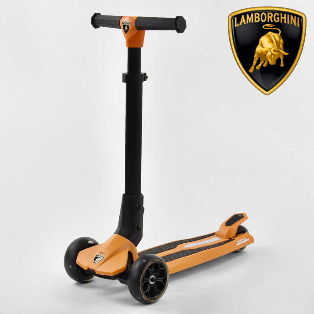 Самокат Lamborghini трехколесный LB - 10200 (4) складной алюминиевый руль, колеса PU со светом, в коробке