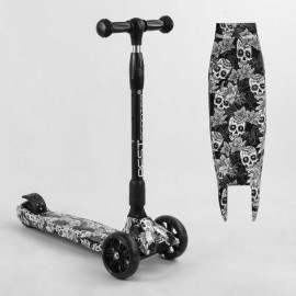 Самокат трехколесный Best Scooter 65-878 MAXI (6) складной алюминиевый руль, 3 колеса PU со светом, переднее 130х35 мм, заднее 80х45 мм, в коробке