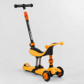 Самокат-велобег 3в1 трехколесный BS-50584 (4) Best Scooter, 3 колеса PU со светом, сидение, амортизаторы, родительская ручка