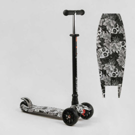 Самокат трехколесный MAXI S - 12208 (1) “Best Scooter”, съемный руль, колеса PU со светом, переднее 130х25 мм, задние сдвоенные 80х45 мм, в коробке