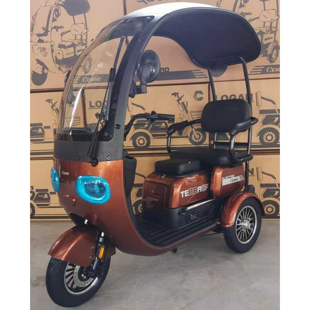 Електричний трицикл Corso «Terra» TR-922701 (1) +1 ЯЩИК АКУМ двигун 800W, акумулятор 72V/20Ah, колеса 300-10, в коробці