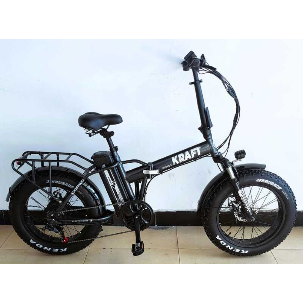 Електровелосипед Corso «Kraft» 20" дюймів KR-93623 (1) рама сталева, двигун 500W, акум. 48V15Ah, Shimano 7 швидкостей, зібраний на 75, у коробці